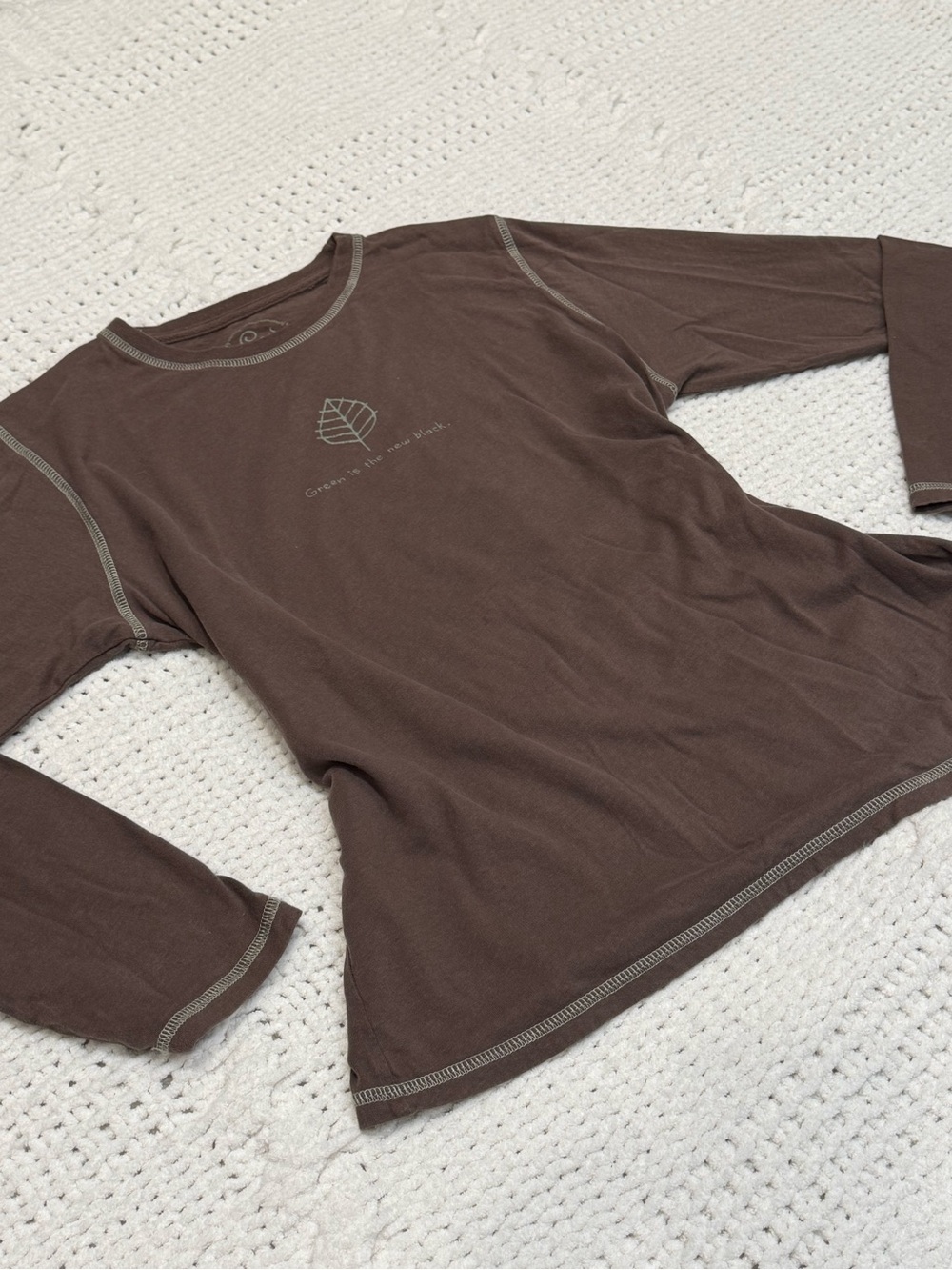 Two Tone Life Is Good Organic cotton "Green Is The New Black" Long Sleeve Shirt